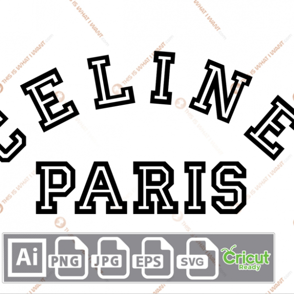 Celine Paris Inspired Vector Art Design – Hi-Quality digital downloadable File bundle – Ai, SVG, JPG, Png, Eps – Cricut Ready