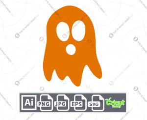Orange Ghost Character Design for Halloween - Print n Cut Hi-Quality Vector Bundle - Ai, Svg, Jpg, Png, Eps - Cricut Ready
