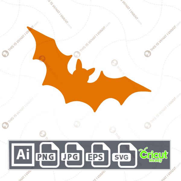 Orange Bat Design for Halloween - Print n Cut Hi-Quality Vector Bundle - Ai, Svg, Jpg, Png, Eps - Cricut Ready