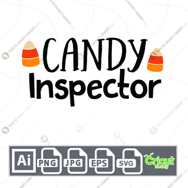 Candy Inspector Design for Halloween - Print n Cut Hi-Quality Vector Bundle - Ai, Svg, Jpg, Png, Eps - Cricut Ready