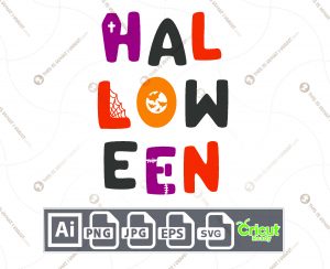 Assorted Color Halloween Design for Halloween - Print n Cut Hi-Quality Vector Bundle - Ai, Svg, Jpg, Png, Eps - Cricut Ready