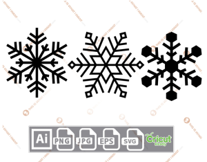 Snowflakes Bundle Design - Print n Cut Hi-Quality Vector Bundle - Ai, Svg, Jpg, Png, Eps - Cricut Ready