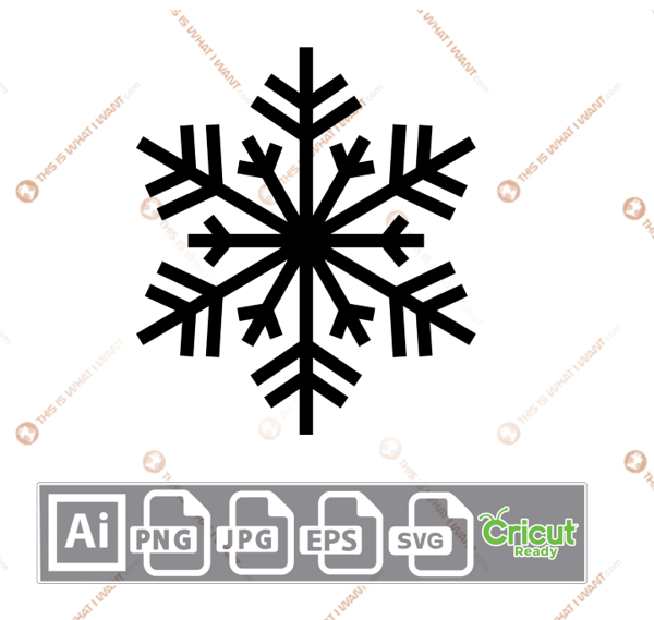 Snowflakes Pattern Design (1) - Print n Cut Hi-Quality Vector Bundle - Ai, Svg, Jpg, Png, Eps - Cricut Ready