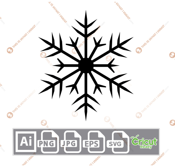 Snowflakes Pattern Design (2) - Print n Cut Hi-Quality Vector Bundle - Ai, Svg, Jpg, Png, Eps - Cricut Ready