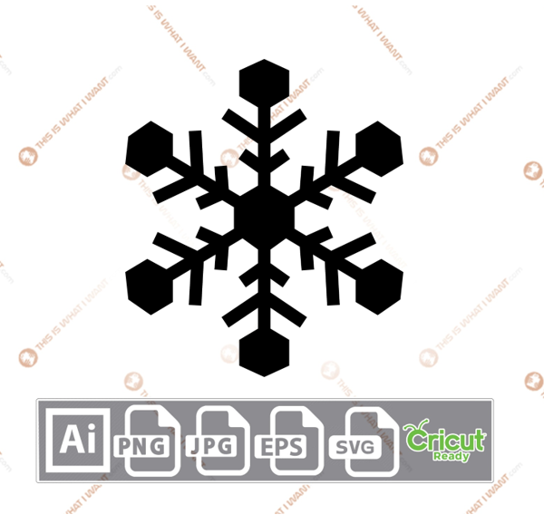 Snowflakes Pattern Design (5) - Print n Cut Hi-Quality Vector Bundle - Ai, Svg, Jpg, Png, Eps - Cricut Ready