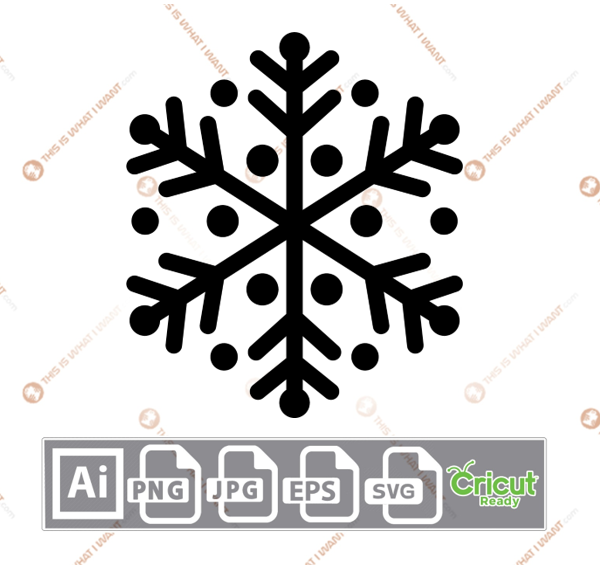 Snowflakes Pattern Design (6) - Print n Cut Hi-Quality Vector Bundle - Ai, Svg, Jpg, Png, Eps - Cricut Ready