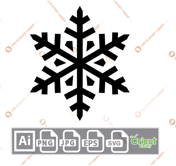 Snowflakes Pattern Design (7) - Print n Cut Hi-Quality Vector Bundle - Ai, Svg, Jpg, Png, Eps - Cricut Ready