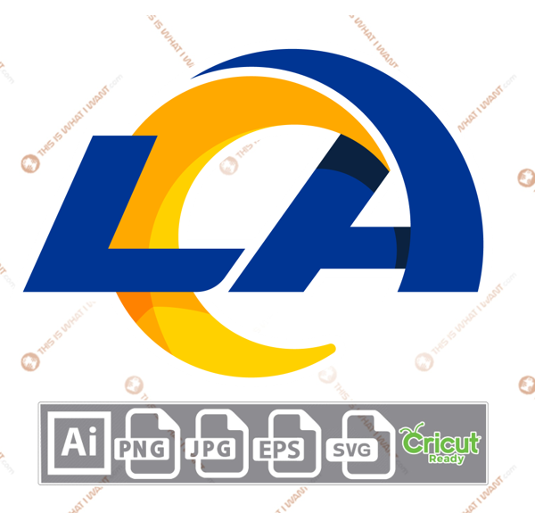 Los Angeles Rams Logo Design - Print n Cut Hi-Quality Vector Bundle - Ai, Svg, Jpg, Png, Eps - Cricut Ready