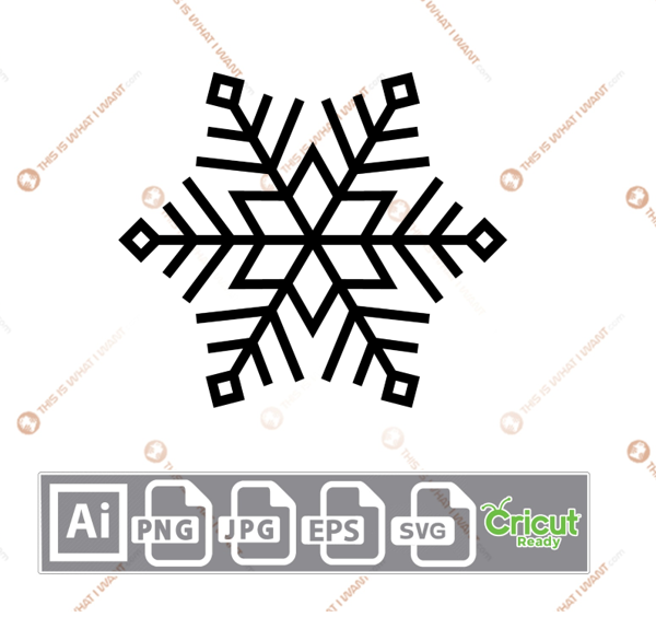 Snowflakes Pattern Design (4) - Print n Cut Hi-Quality Vector Bundle - Ai, Svg, Jpg, Png, Eps - Cricut Ready