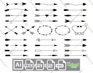 Assorted Arrows Pattern Design - Print n Cut Hi-Quality Vector Bundle - Ai, Svg, Jpg, Png, Eps - Cricut Ready