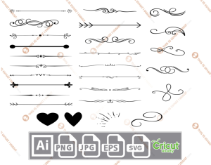 Hearts & Arrows Pattern Design - Print n Cut Hi-Quality Vector Bundle - Ai, Svg, Jpg, Png, Eps - Cricut Ready