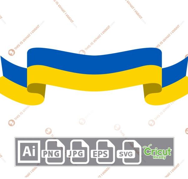 Ukraine Banner - Print and Cut Hi-Quality Vector Format Files Bundle - Ai, Svg, JPG, PNG, Eps - Cricut Ready