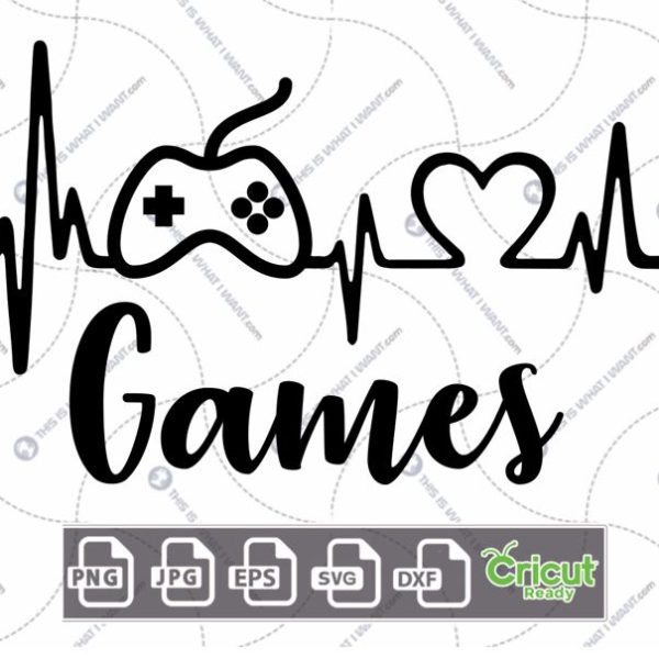 Gaming-Inspired Printable Art: Pulse with Video Game Controller Design - Hi-Quality Vector in Ai, Svg, Jpg, Png, Eps Formats - Cricut Ready