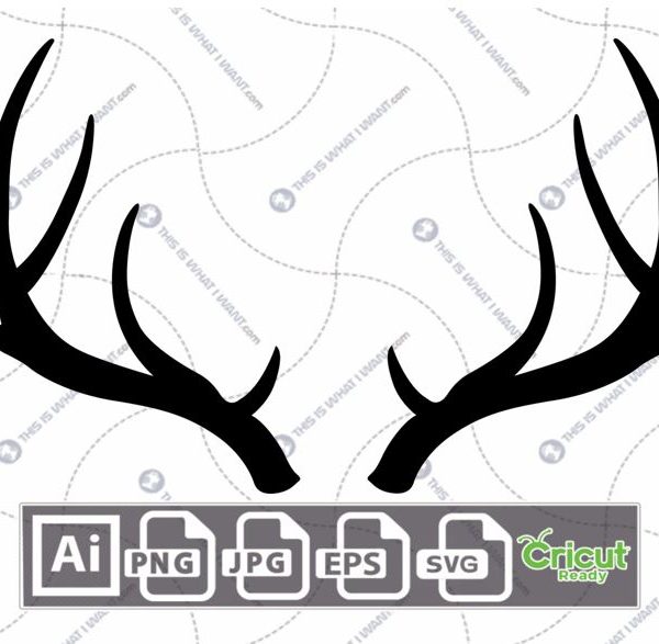 Antlers Printable Art Design - Hi-Quality Vector Bundle - Ai, Svg, Jpg, Png, Eps Formats - Cricut Ready