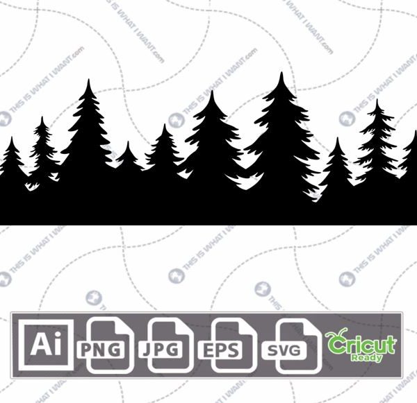 Forest Printable Art Design - Hi-Quality Vector Bundle - Ai, Svg, Jpg, Png, Eps Formats - Cricut Ready