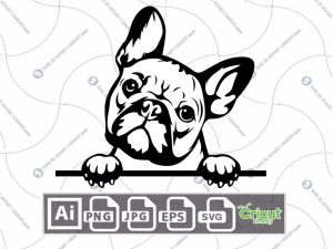 French Bulldog Printable Art Design - Hi-Quality Vector Bundle - Ai, Svg, Jpg, Png, Eps Formats - Cricut Ready