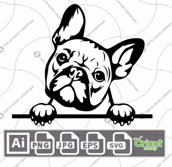 French Bulldog Printable Art Design - Hi-Quality Vector Bundle - Ai, Svg, Jpg, Png, Eps Formats - Cricut Ready