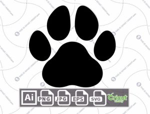 Paw Print Printable Art Design - Hi-Quality Vector Bundle - Ai, Svg, Jpg, Png, Eps Formats - Cricut Ready