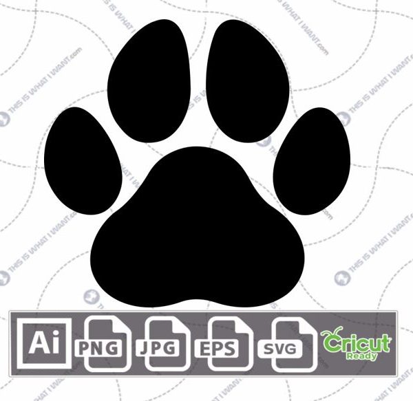 Paw Print Printable Art Design - Hi-Quality Vector Bundle - Ai, Svg, Jpg, Png, Eps Formats - Cricut Ready