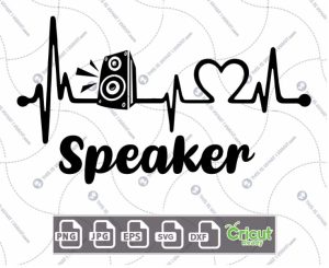 Music-Inspired Printable Art: Pulse with Speaker Design - Hi-Quality Vector in Ai, Svg, Jpg, Png, Eps Formats - Cricut Ready