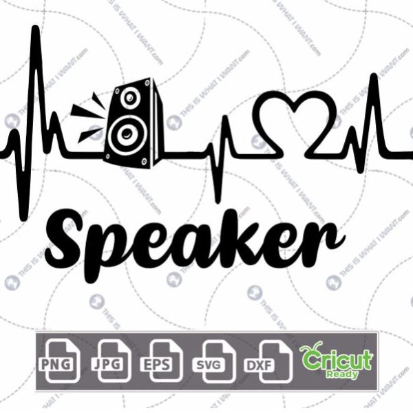 Music-Inspired Printable Art: Pulse with Speaker Design - Hi-Quality Vector in Ai, Svg, Jpg, Png, Eps Formats - Cricut Ready