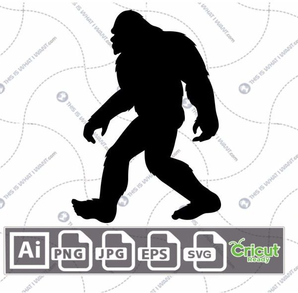 Bigfoot Printable Art Design - Hi-Quality Vector Bundle - Ai, Svg, Jpg, Png, Eps Formats - Cricut Ready