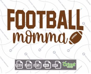 Football Momma Text with Football-Themed Design - Hi-Quality Vector Bundle - Dxf, Svg, Jpg, Png, Eps - Cricut Ready